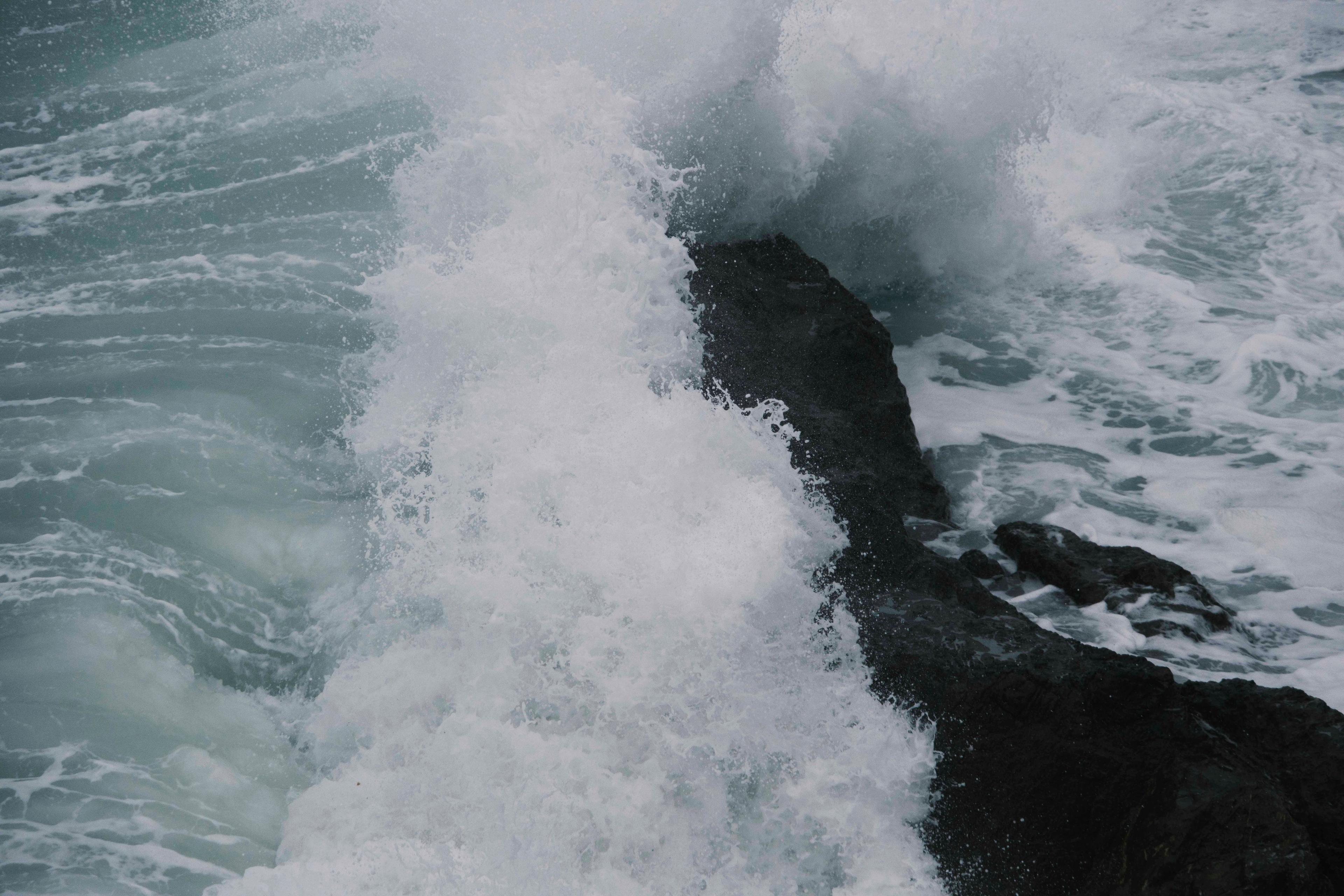 Wave Crashing into Rock near Glass Beach